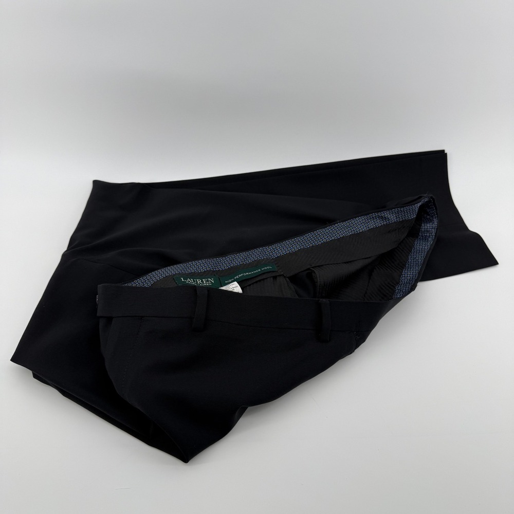Lauren Ralph Lauren Mens 42W 30L Black High Performance Wool Dress Pants